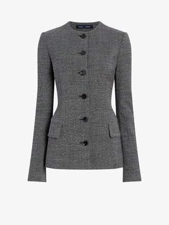 Proenza Schouler Still Life image of Annemarie Jacket in Melange Suiting in Dark Grey Melange