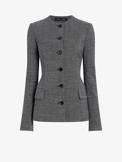 Proenza Schouler Still Life image of Annemarie Jacket in Melange Suiting in Dark Grey Melange