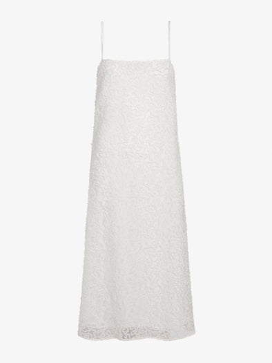 Proenza Schouler Still Life image of Virginie Dress in Fringe Embroidery in Off White