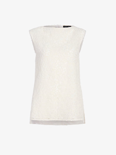 Proenza Schouler Still Life image of Virginie Top in Fringe Embroidery in Off White