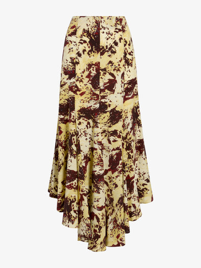 Proenza Schouler Still Life image of Joelle Skirt in Printed Silk Viscose in Rust Multi