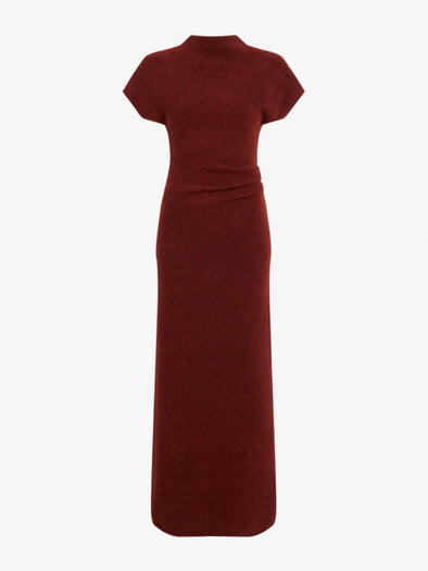 Proenza Schouler Still Life image of Abie Dress in Clean Boiled Wool in Cinnamon