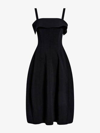 Proenza Schouler Still Life image of Blanca Dress in Compact Viscose in Black