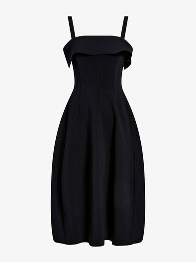 Proenza Schouler Still Life image of Blanca Dress in Compact Viscose in Black