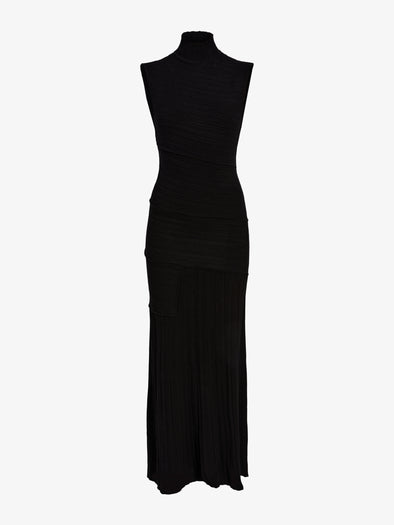 Proenza Schouler Still Life image of Federica Dress in Micro Pleat Knit in Black