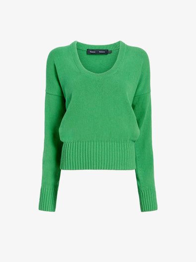 Proenza Schouler Still Life image of Niccola Top in Cotton Tape Knit in Green