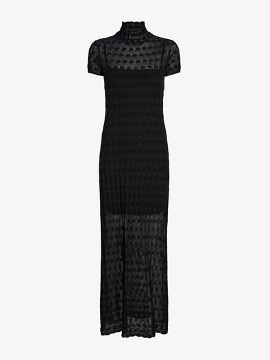 Proenza Schouler Still Life image of Zein Dress in Geo Textured Knit in Black