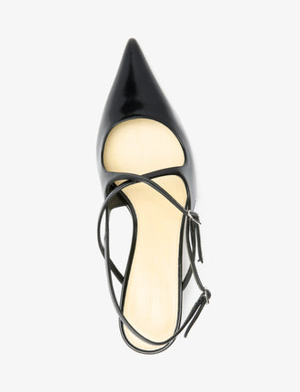 Aerial image of Slash Crossover Slingback Pumps in Black