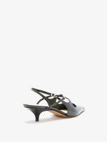 3/4 Back image of Slash Crossover Slingback Pumps in Black