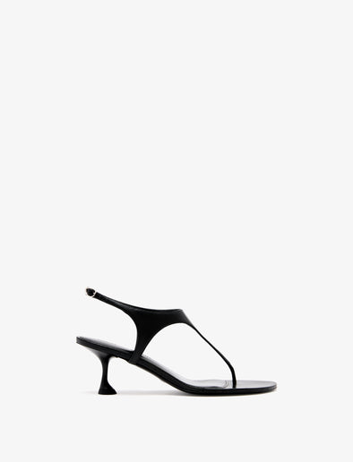 Front image of Tee Thong Sandals in Black