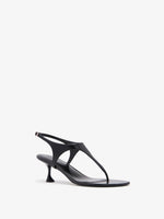 3/4 Front image of Tee Thong Sandals in Black
