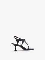 3/4 Back image of Tee Thong Sandals in Black