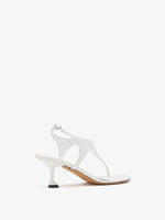 3/4 Back image of Tee Thong Sandals in White