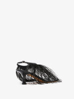 Proenza Schouler Back 3/4 image of Tee Thong Feather Sandals in Slick Nappa in black