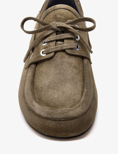 Aerial image of Deck Shoes in Kidsuede in Moss