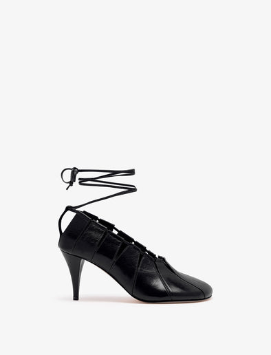 Front image of Glove Hinge Pumps in Black