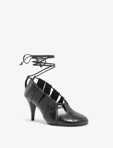 3/4 Front image of Glove Hinge Pumps in Black
