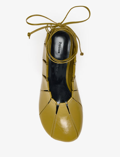 Aerial image of Glove Hinge Pumps in Olive Oil