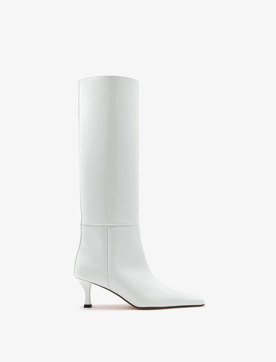 Front image of Trap Boots in Spazzolato Leather in Ecru