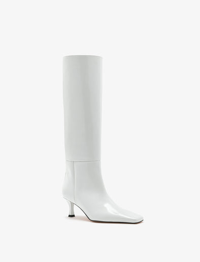 3/4 Front image of Trap Boots in Spazzolato Leather in Ecru