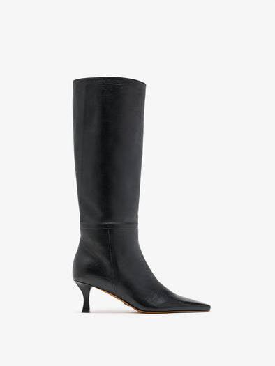 Front image of Trap Boots in Nappa Leather in Black