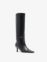 3/4 Front image of Trap Boots in Nappa Leather in Black