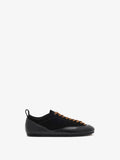 Proenza Schouler side image of Arcadia Sneakers in black with tan laces