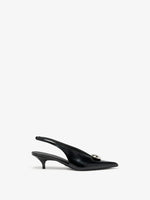 Proenza Schouler Front image of Dome Slash Slingbacks in Polished Calf in Black