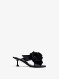 Proenza Schouler Front image of Tee Souvenir Sandals in Satin in Black