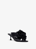 Proenza Schouler 3/4 Front image of Tee Souvenir Sandals in Satin in Black