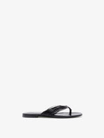 Front image of Cable Thong Sandals in Black
