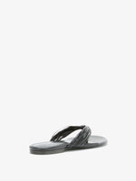 3/4 Back image of Cable Thong Sandals in Black