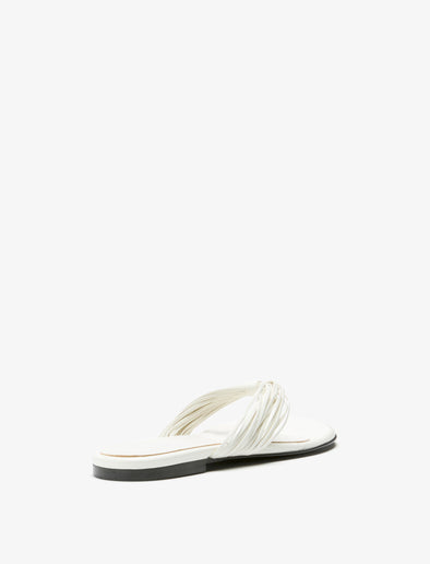3/4 Back image of Cable Thong Sandals in Ecru