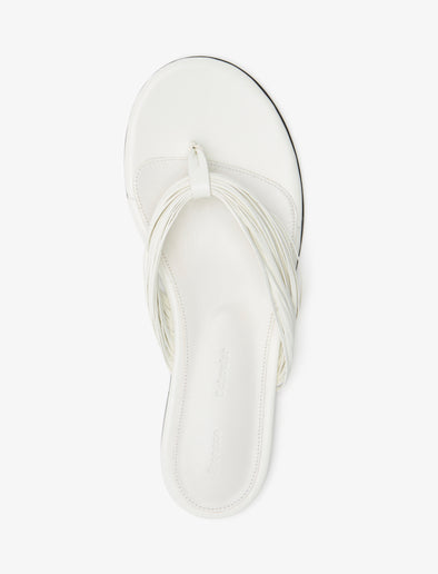 Aerial image of Cable Thong Sandals in Ecru