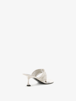 Back 3/4 image of Cable T Strap Sandals in Ecru