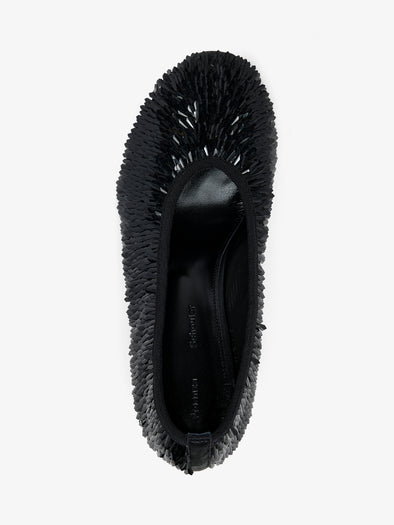 Proenza Schouler Aerial image of Tee Sequin Pumps in Black