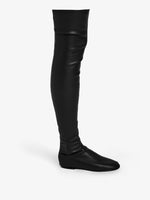 Side image of Tee Stretch Over The Knee Boots in Black