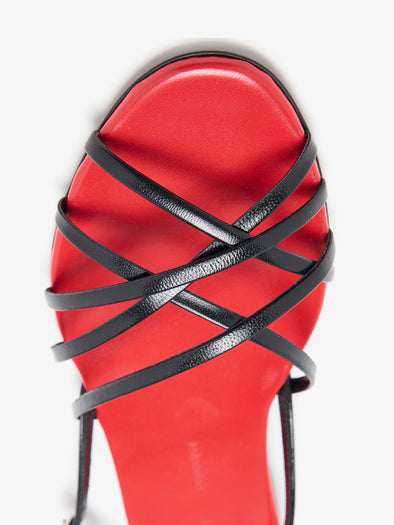 Detail image of Uma Slingback Sandals in BlackRed Combo