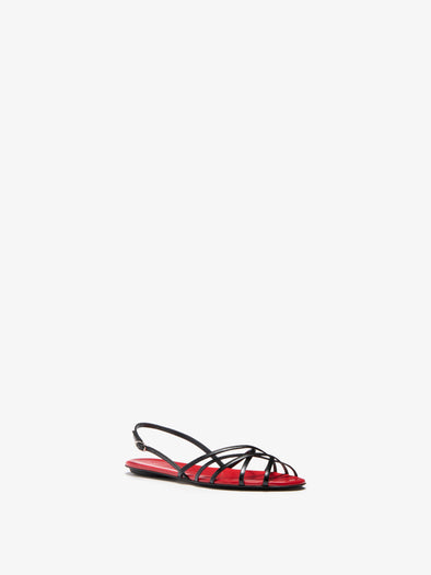 Proenza Schouler 3/4 Front image of Uma Slingback Sandals in BlackRed Combo
