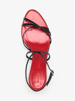 Proenza Schouler Aerial image of Uma Ankle Strap Sandals in BlackRed Combo