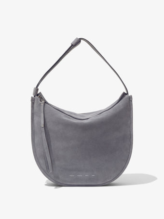 Front image of Baxter Suede Bag in STEEL
