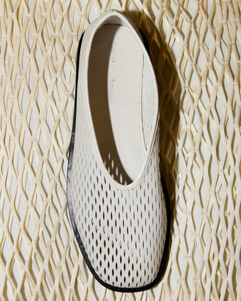 Aerial image of Square Perforated Slippers in cream