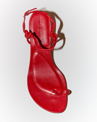 Aerial image of Tee Toe Ring Sandals in red