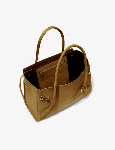 Proenza Schouler Interior image of Small Tate Bag in Nubuck Calf in Tobacco