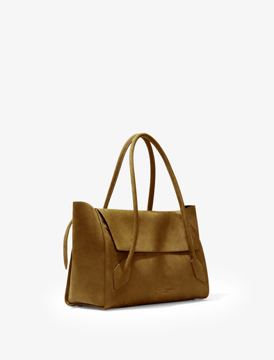Proenza Schouler Side image of Small Tate Bag in Nubuck Calf in Tobacco