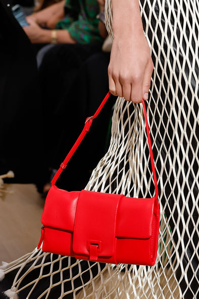 Runway image of Flip Shoulder Bag in red