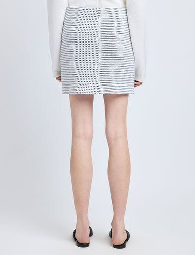 Proenza Schouler Back cropped image of model wearing Lawson Skirt in Tweed in Off White