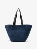 Back image of Large Bedford Tote in Suede in navy/black