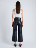Back image of model in Leather Culottes in black
