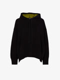 Flat image of Cleo Sweatshirt In Cotton Cashmere in black/leaf